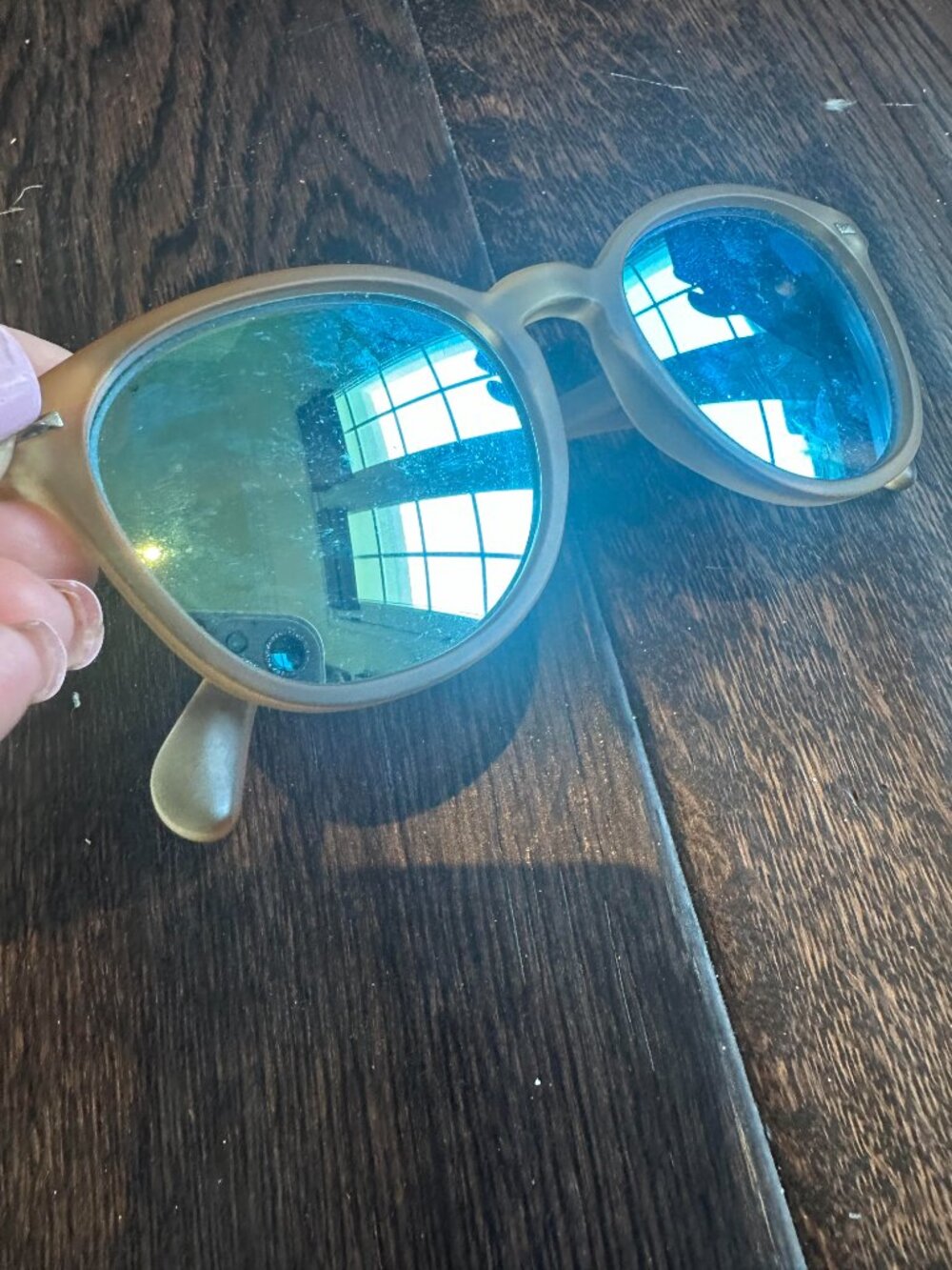 SOJOS Round Gradient Sunglasses Translucent Beige Frame - Picture 3 of 3